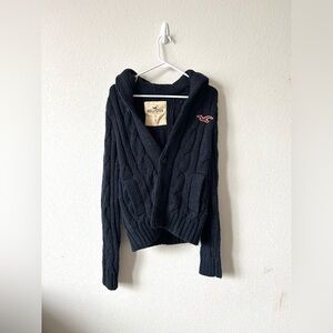 Hollister navy blue knit hoodie